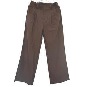 NiMin Tailored Wide-Leg Pants in Dark Brown taupe medium